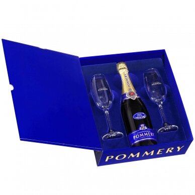 Pommery Brut Royal dėžutėje su 2 taurėmis, 0,75 l